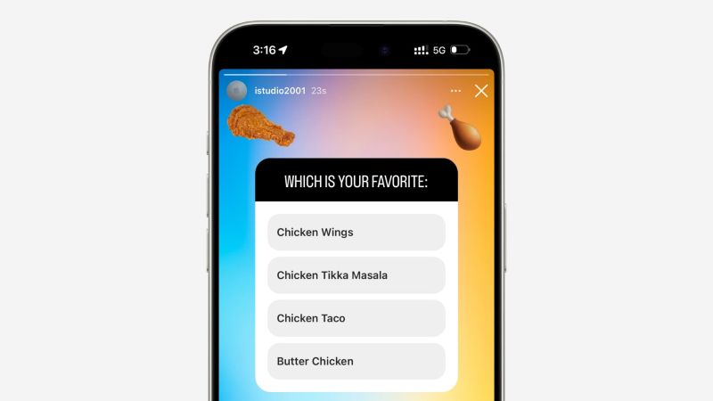 Poll in Instagram Story