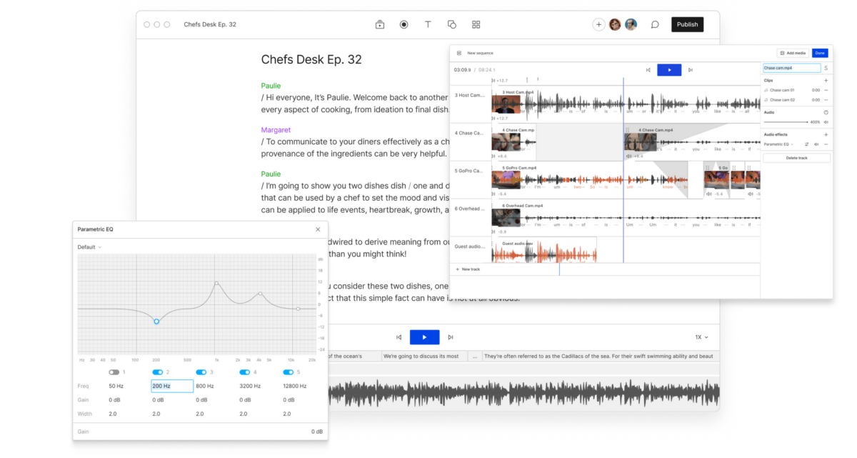 Descript podcast audio editor