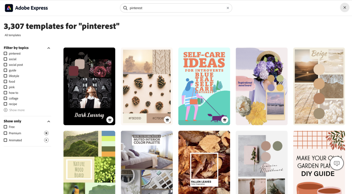 adobe express pinterest pin templates