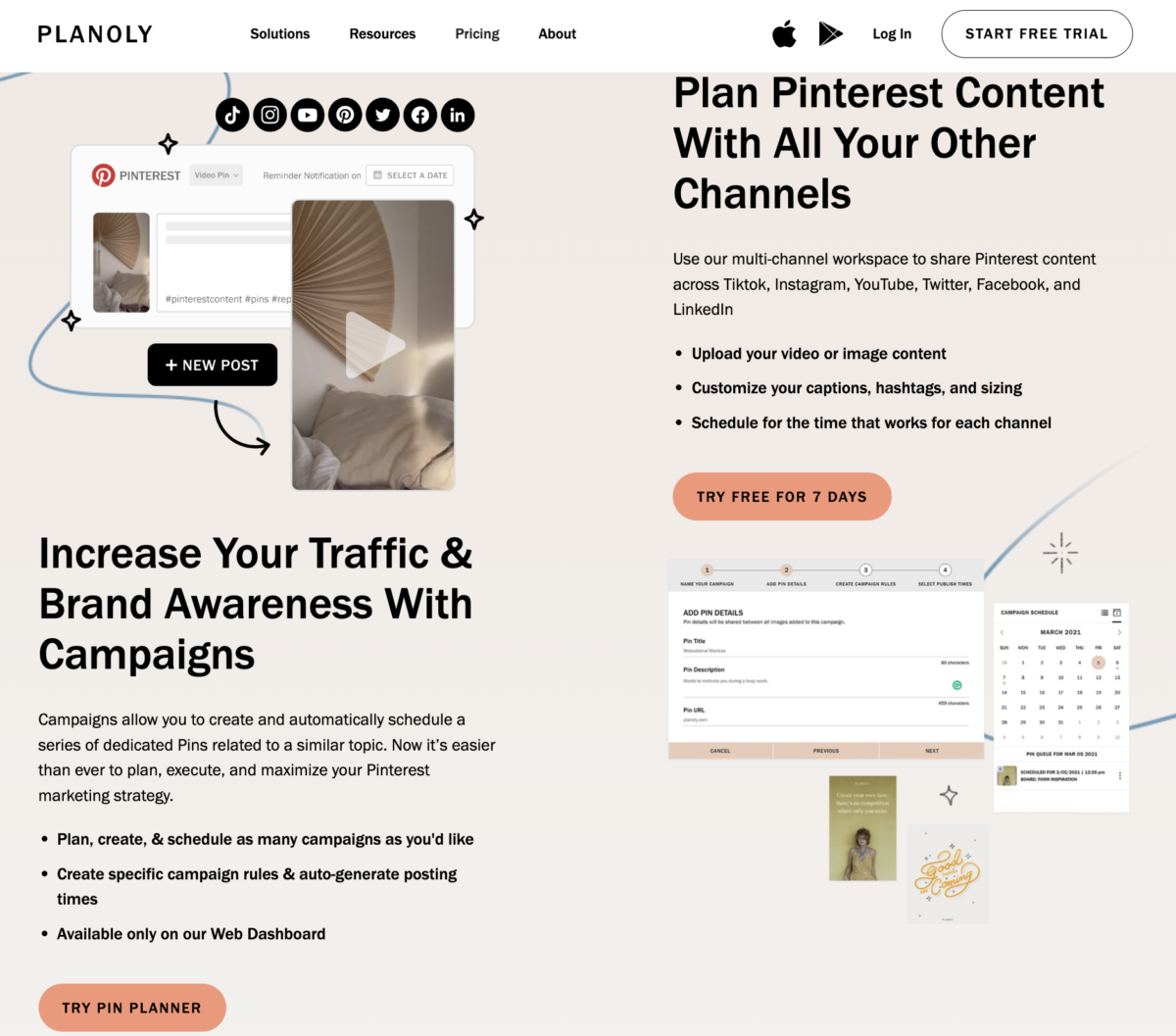 Planoly Pinterest support