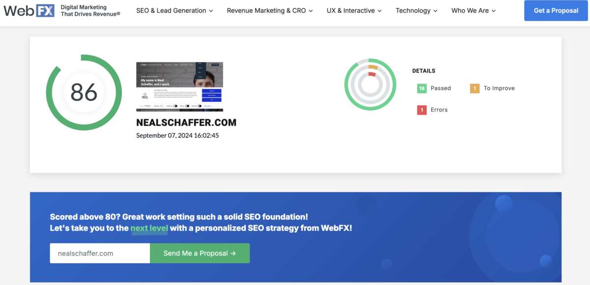 WebFX seo checker