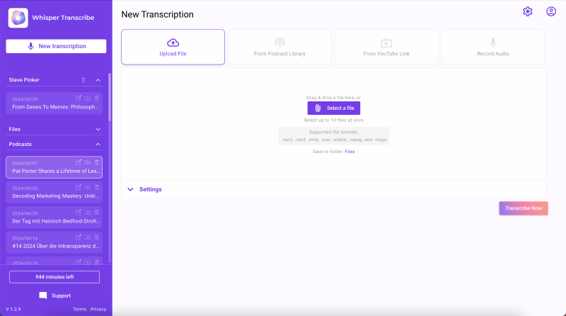 Whisper Transcribe